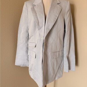 Women's Light Blue Linen Blazer